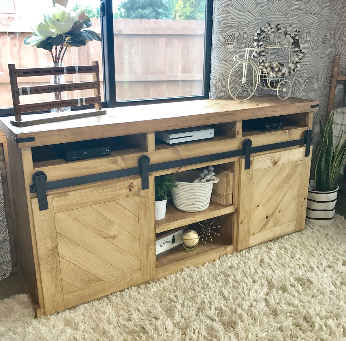 Sliding barn deals door console