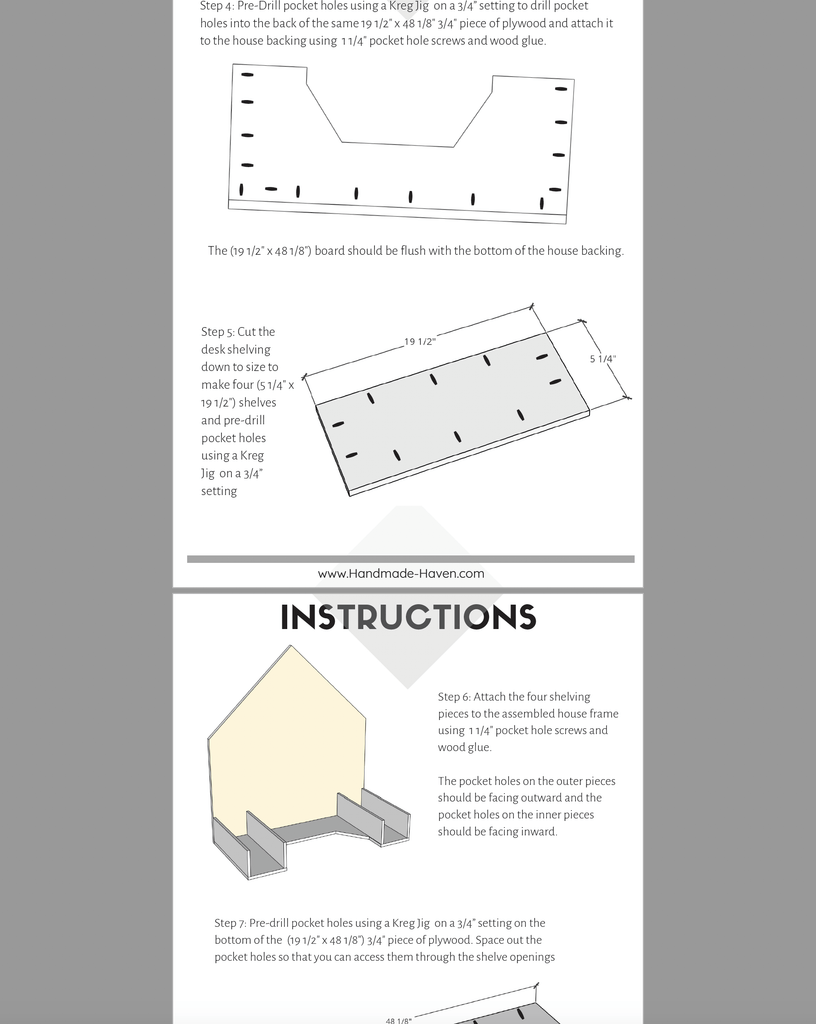 DIY House Frame Kids Desk - Printable Plans
