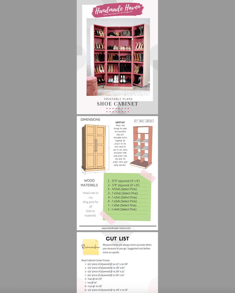 DIY Shoe Cabinet - Printable Plans