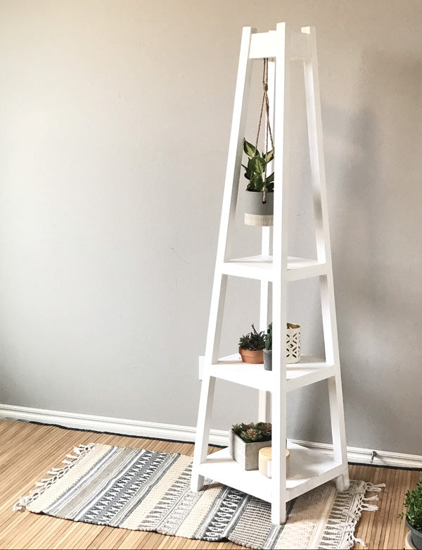 DIY Plant stand with three tiers that holds plants