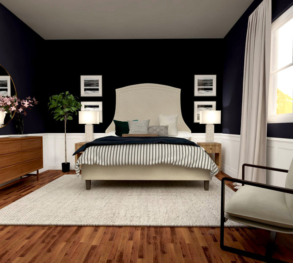 Two-Tone Rustic Master Bedroom | E-Design