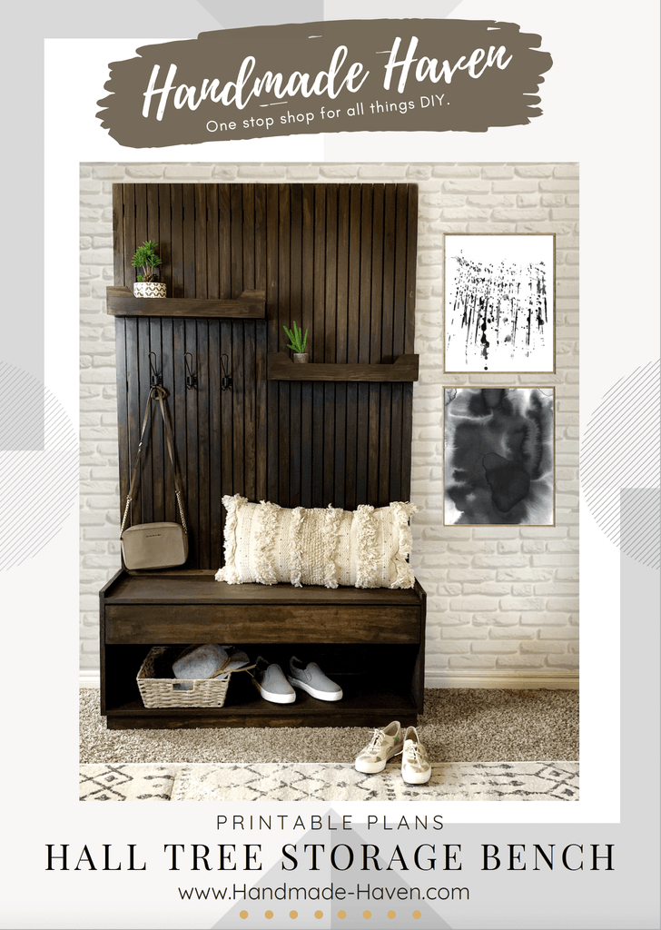 Hall Tree with Storage Bench Printable Plans Handmade Haven