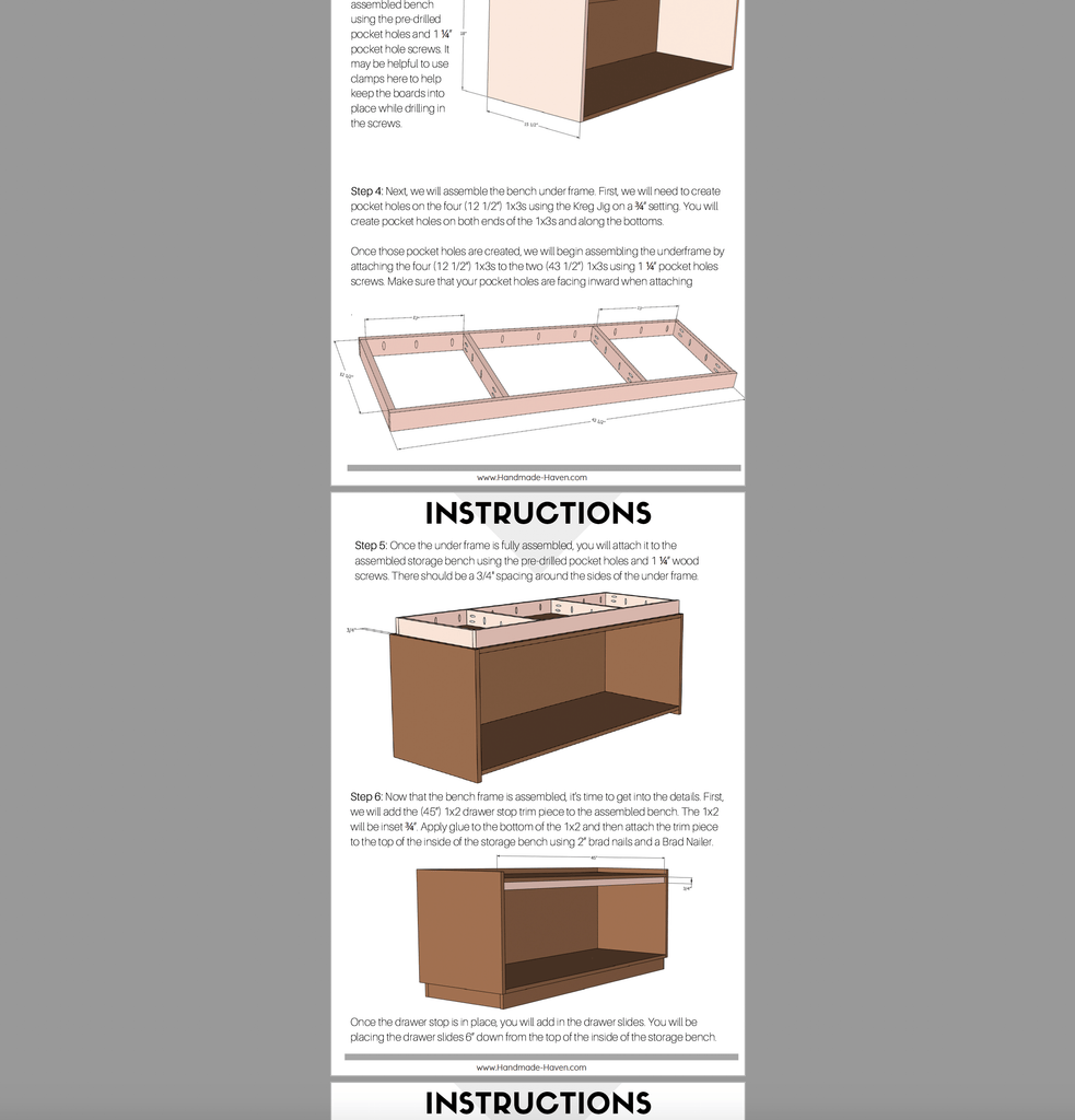 Hall Tree with Storage Bench Printable Plans