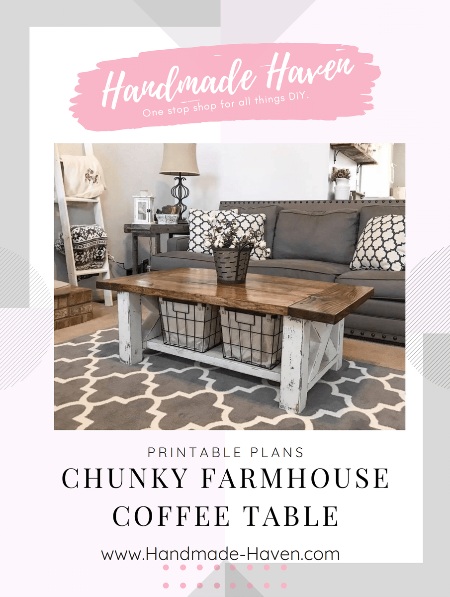 Chunky farmhouse coffee table sale