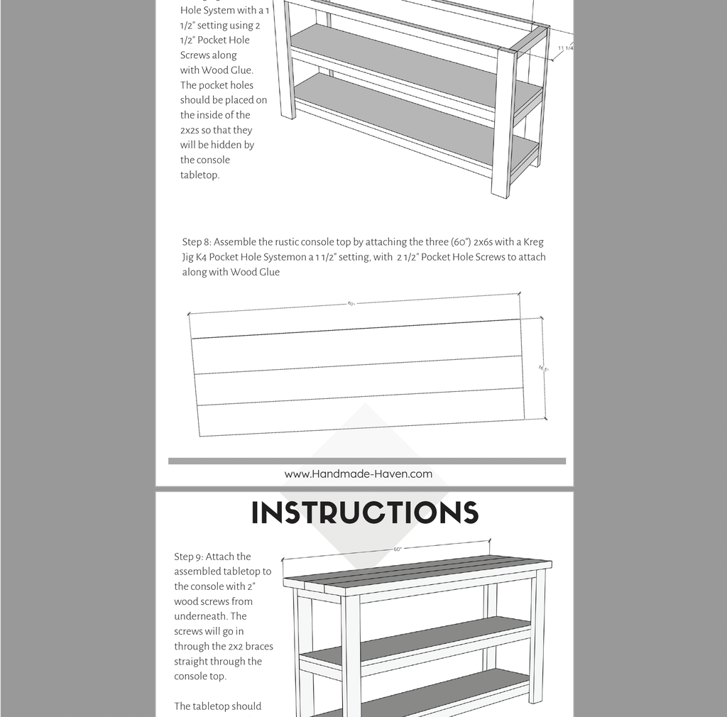 Rustic X Console - Printable Plans