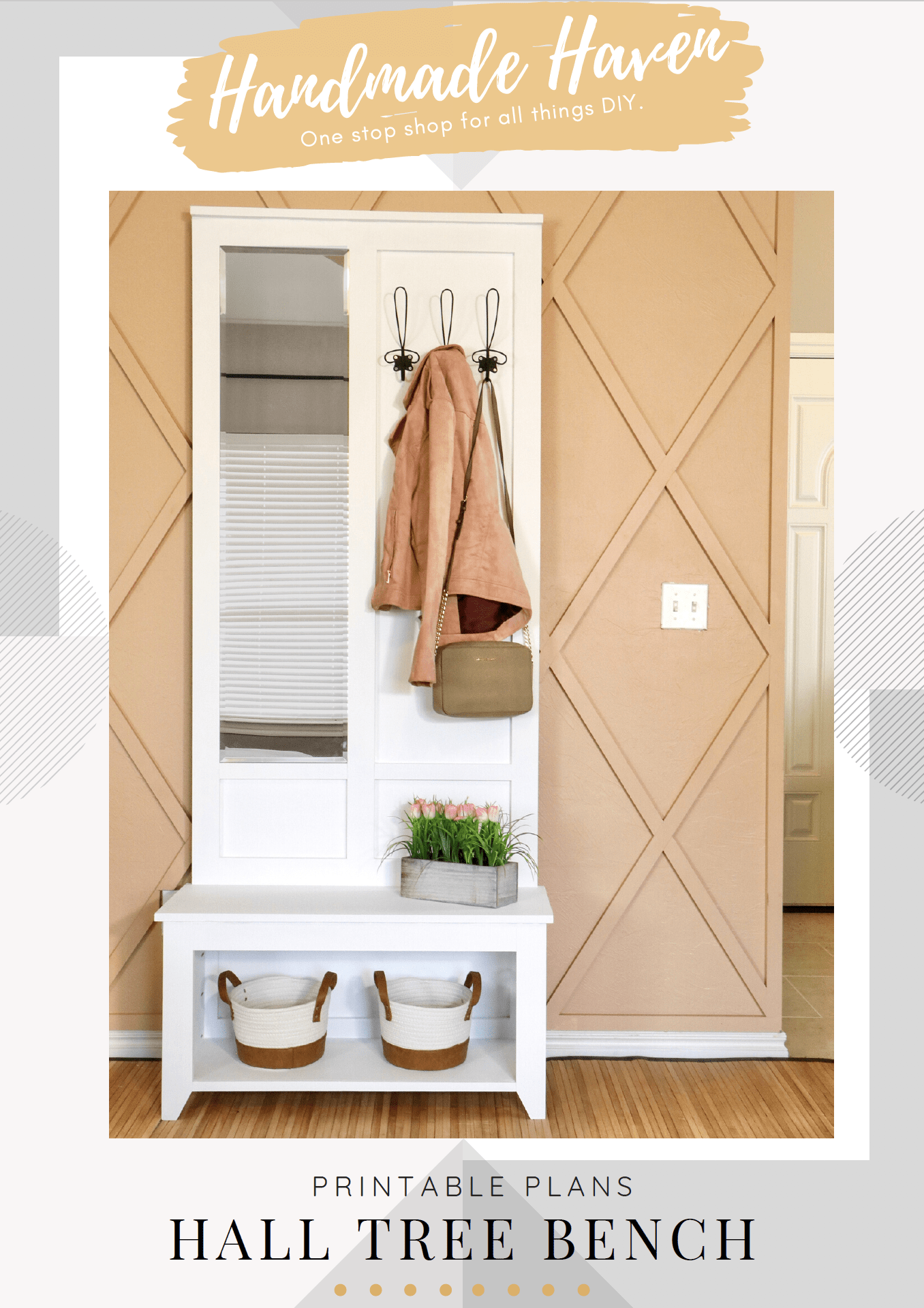 DIY Hall Tree Bench - Printable Plans – Handmade Haven